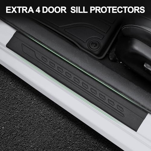 Image of Floor Mats for 2016-2021 Honda Civic Sedan /Coupe /Type R /Insight, 2017-2021 Hatchback, TPE All Weather Durable Floor Liners Door Sill Guards for Honda Civic