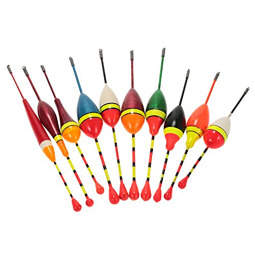 Andoer Conjunto de flutuadores de pesca flutuantes leves multifuncionais 10 unidades Flutuante Bite