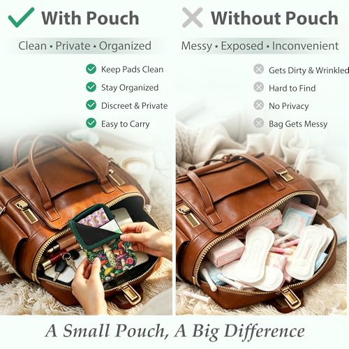Image of KJQJLY 2 Pack Portable Tampon Organizer Bag Tampon Holder & Storage Case with Zipper for Travel, Discreet Period Bag for Purse, Waterproof Feminine Products Pouch for Women (Cats & Squirrels)