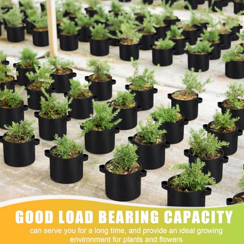 Image of Nuanchu 200 Packs 1 Gallon Grow Bags Bulk Aeration Fabric Pot with Handles