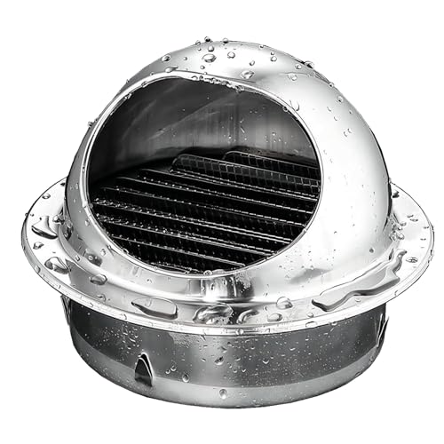 Rejilla Ventilacion, Rejilla de Ventilación de Acero Inoxidable Cubierta de Ventilación Exterior, Rejilla Ventilacion Extractor Campana(Metallic,100mm)