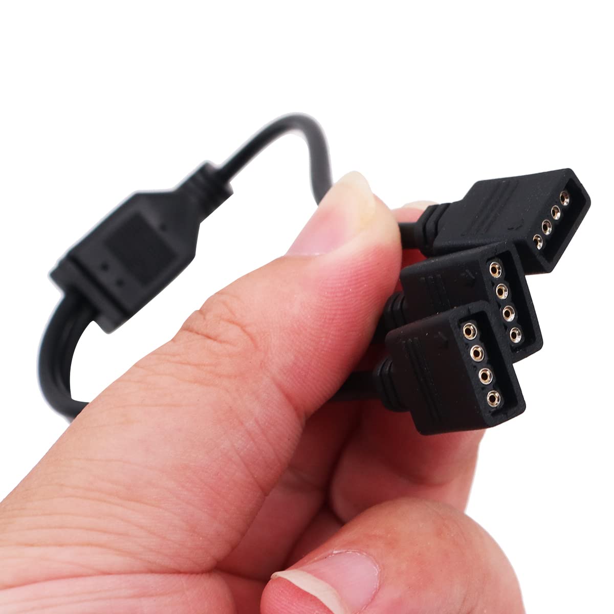 Cavo Splitter LED 1 A 8 A 4 Pin Per Strisce RGB 5050/3528 - Kit Con Prolunga Da 1m E 10 Connettori Maschio, Per Retroilluminazione TV - 4
