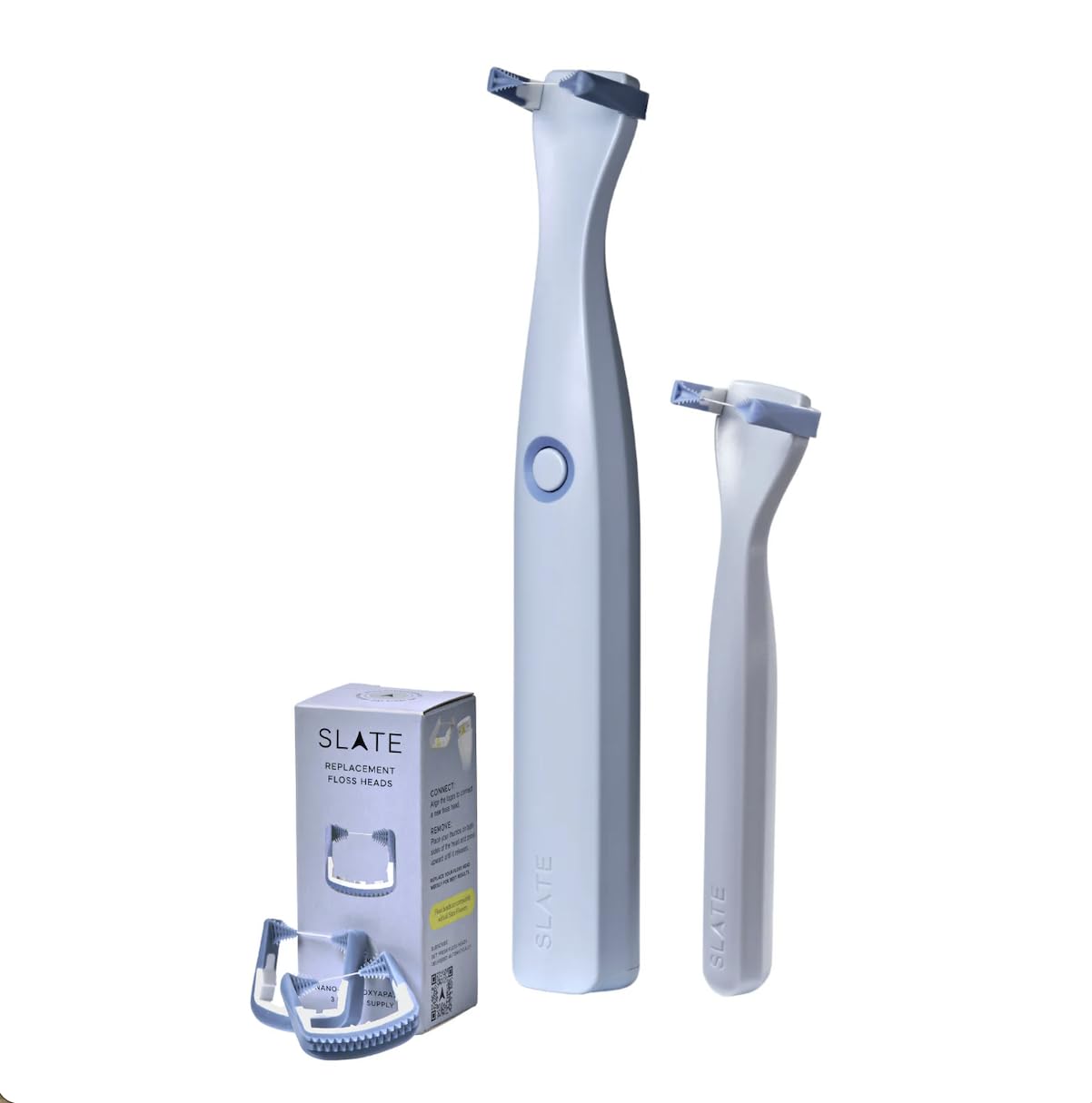 Slate Origin - Flosser elettrico 3 in 1 inventato dai dentisti, con testine riutilizzabili, spazzole per gengive e raschietto per lingua, 12.000 vibrazioni soniche, senza PFAS/PTFE, set di ardesia