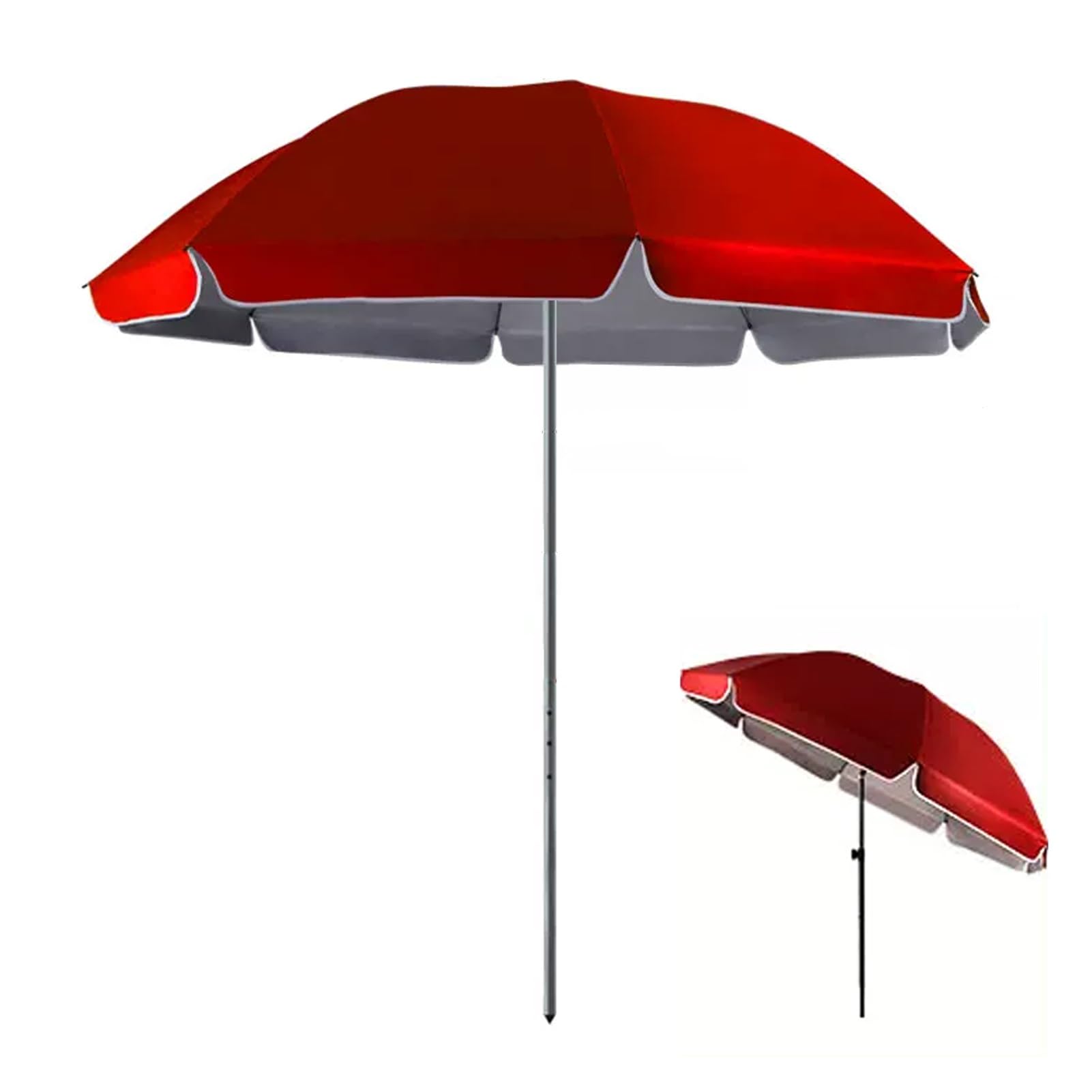 Parasol plażowy z ochroną UV UPF 50+, regulowana wysokość i nachylenie 45°, przenośny klosz ogrodowy z torbą do przechowywania