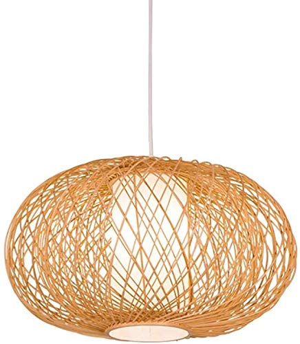 Suspension rotin tissé main luminaire plafonnier sphérique japonais pour salon séjour