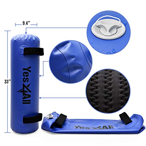 Yes4All Large Aqua Bags for Workout 80lbs - Ultimate core Water Weights Aqua Bag - Portable Stability Fitness - Agility, Durability for Indoors and Outdoors - Dark Blue