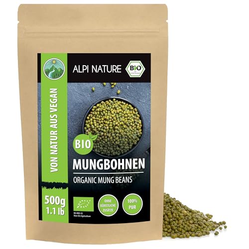 Alpi Nature Mungobohnen BIO 500g, bio Mungobohnen, Mungbohnen, Mung grüne Bohnen zum Kochen
