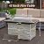 PIZZELLO 43 Inch Propane Fire Pit Table Outdoor Stone Firepit Table Rectangular 50000 BTU Propane Fire Tables for Outside Patio with Wind Guard, Table Lid, Fire Beads, Cover,Pizzello Caldo (Gray)