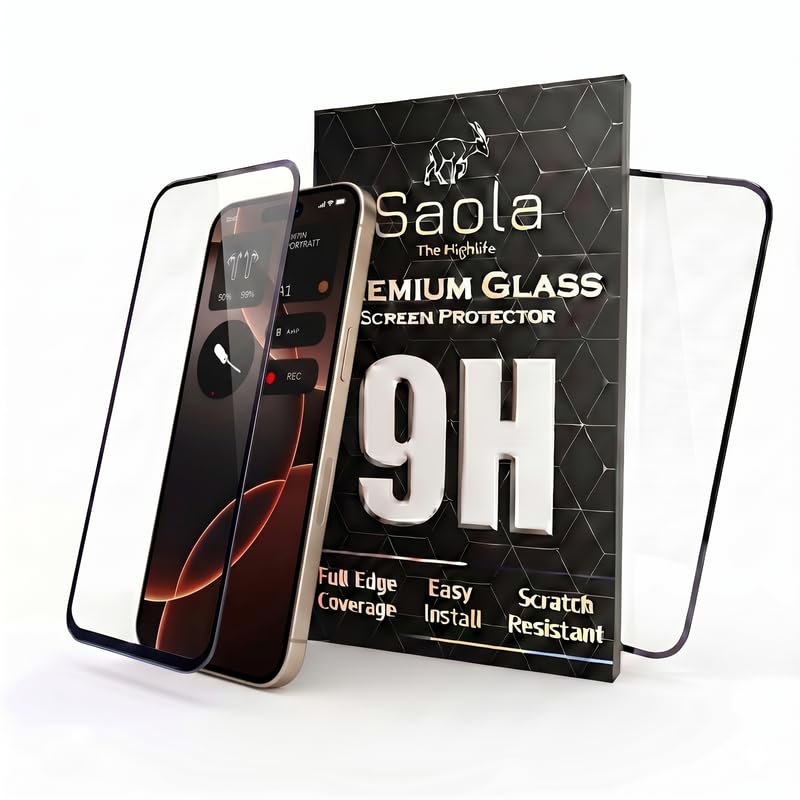 Image of Saola HD+ Oleophobic Tempered Glass For Apple Iphone 16 Pro Max (Pack Of 2) with Hassle-less Installation Kit. Full screen Coverage. 6.9 inch