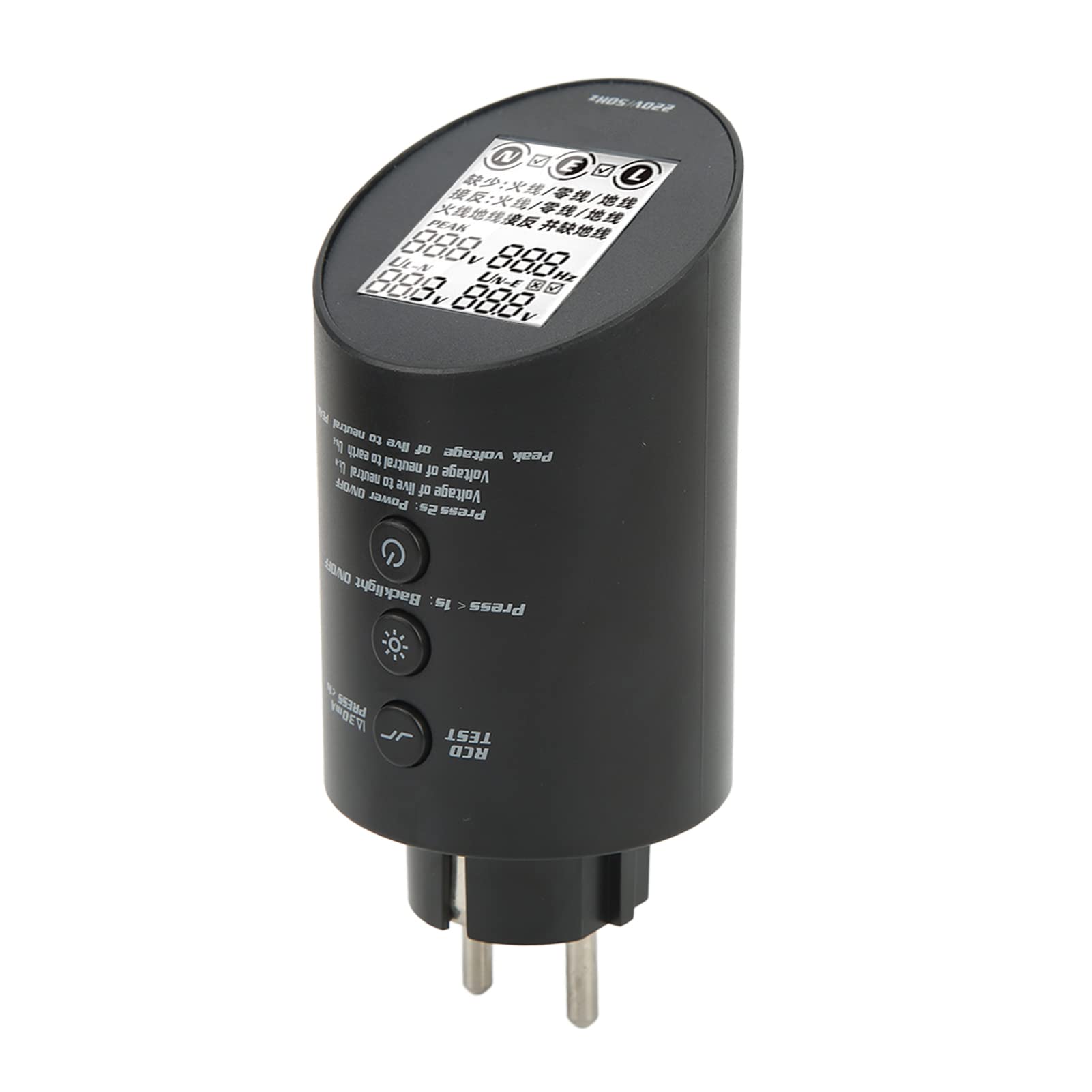 YWBL-WH Testeur de Prise avec écran LCD, Testeur de Tension de Prise pour