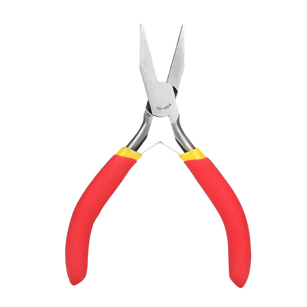Taidda Nose Pliers, Toothless Needle Nose Pliers 5in TU-505 Mini Chrome Vanadium Steel Toothless Needle Nose Pliers with Plastic Handle