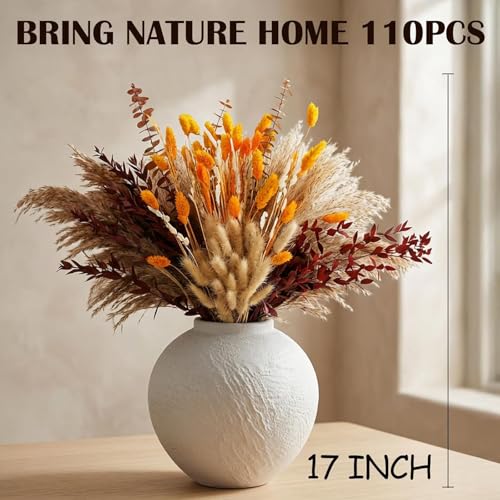 Ramo artístico de flores secas 110 pcs con pasto pampas miniatura 6