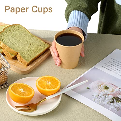 Litopak 100 Pack 10 Oz Kraft Paper Cups, Disposable Coffee Cups, Hot/Cold Beverage Disposable Drinking Cups, Hot Coffee Cups, Paper Coffee Cups For Water, Coffee, Juice, And Milk. #TOP5