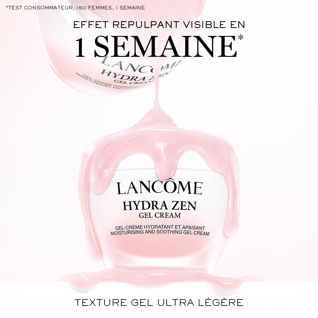 Lancôme - Hydra Zen Gel Crème de Jour Hydratante et Apaisante - 97% d’Ingrédients d’Origine Naturelle - Rose Centifolia, Acide Hyaluronique, Bisabolol - Peaux Sensibles - 50ml - Fabriqué en France