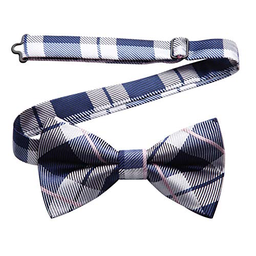 Image of HISDERN Bow Ties for Men Pretied Bowties Classic Formal Business Bow Tie Adjustable Tuxedo Bowtie for Wedding Party