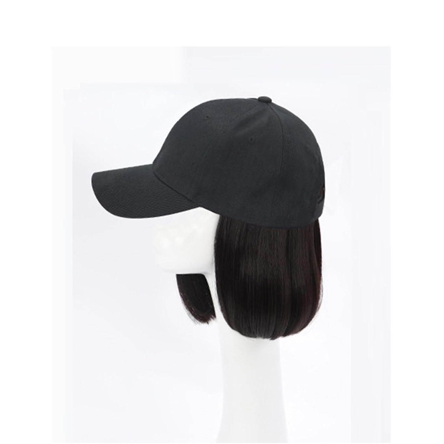 GSOUL Hat with Hair Women Hat Wig Wth Short Hair Baseball Cap Connect With Adjustable Extensions Wigs Heat Resistant Fiber