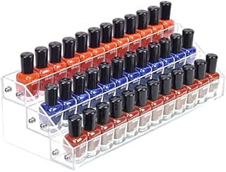 BTremary 3 Packs Clear Nail Polish Organiser Stand Shelf Rack,Acrylic Display Stand For Nail Polish Sunglasses Paint Essential Oils,Makeup Holder,Nail Varnish Storage to 36 Bottles