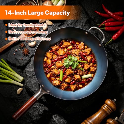 Wok de Acero al Carbono 14 Pulgadas con Tapa miniatura 5