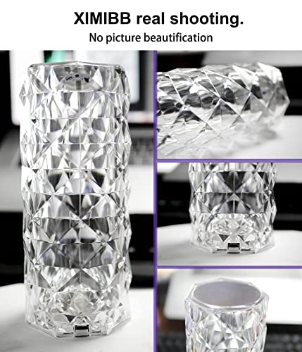 Ximibb Crystal Table Lamp, Touch Control Rgb Rose Led Diamond Lamps, Rechargeable Prism Night Light For Living Room Gift #TOP6