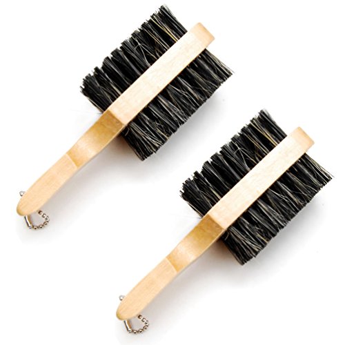 Luxxii (2 Pack) 5" Boar 2-Sided Soft and Hard Bristle Brush Hair Mini