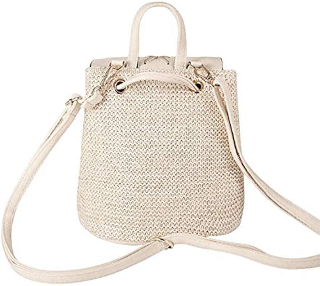 Amazon.com: Women Ladies Straw Woven Backpack Summer Beach  display picture 3