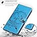 Designed for Samsung Galaxy S20 FE Case Wallet,Women Flip Folio Cover with Embossed PU Leather Stand Credit Card Holders Slots Wrist Strap Phone Case for Samsung S20 FE 5G (Blue Flower)