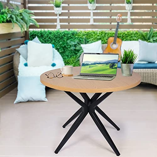 36" Round Dining Table, Modern Kitchen Table For 2-4 Persons, 1.5" Thickness Tabletop W/Solid Metal Legs, Coffee Table For Cafe/Bar Kitchen Dining Office, Easy-Assembly #TOP1