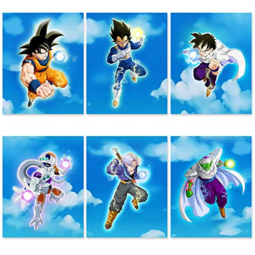 Dragon Ball Z Poster Set - 8x10 In UNFRAMED - Goku Poster - Dragon Ball Posters - DBZ Poster - Anime Wall Art - Vegeta Poster - Dragon Ball Super Poster - Anime Posters Room Decor - Anime Poster Pack