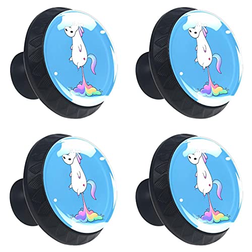 Boutons de placard licorne au design multicolore rigolo - 2