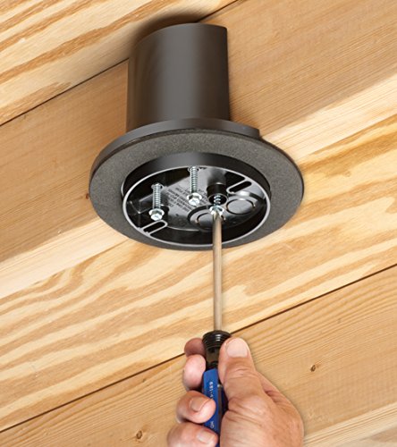 Arlington Industries FB443F-25 Screw-On L-Shaped Fan and Fixture Mounting Box with Joist Mount, 18.8-Cubic Inch, Black, 25-Pack - Thumbnail 2