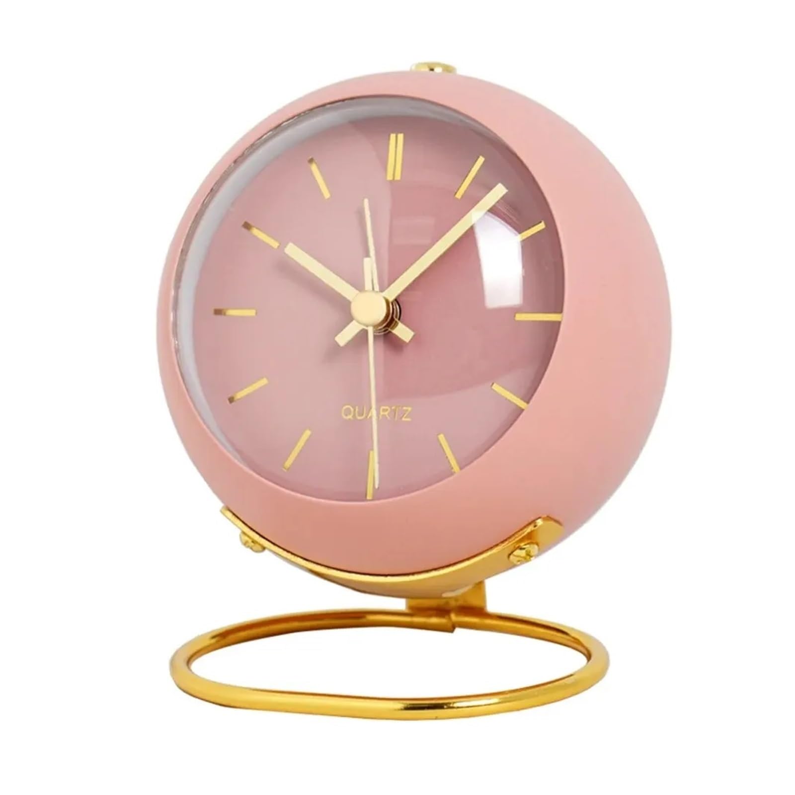 HVSYVVSRL Nordic Creative Electronic Desk Clock, Minimalist Children's Alarm, Desktop Bedside Student Silent Luminous Pointer Quiet Operation(Pink)
