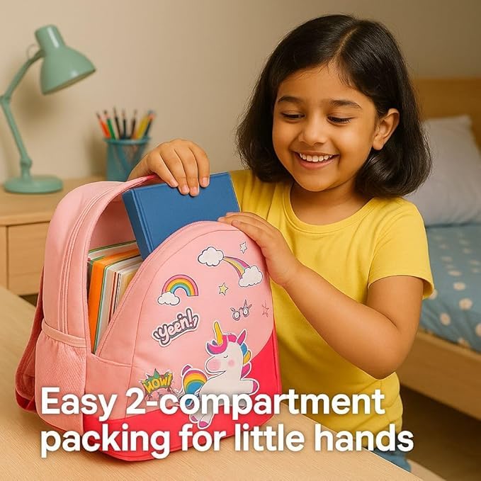 Image of rabitat Smash School Bag - 22Litres | Durable Backpack for Kids (4+ Years) | Comfortable Cushioned Back Support | Anti-Sweat Shoulder Straps | Water-Resistant | Bottle Pocket | 2-Year Brand Warranty