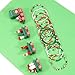 Ardorchid 12pcs Christmas Bracelets for Women Green Red White Stackable Beaded Stretch Bracelets Christmas Party Bracelet Jewelry