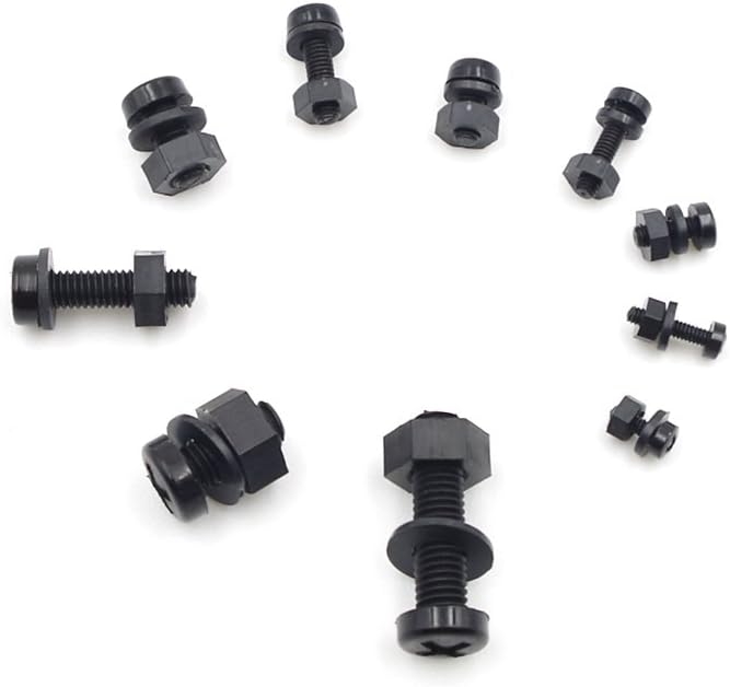 HVAZI Metric M2 M2.5 M3 M4 M5 Nylon Phillips Pan Head Screws Nut Washer Assortment Kit (Black) - Image 5