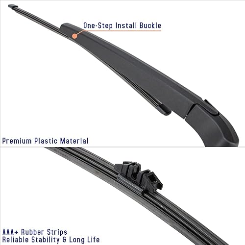 Miniatura 4 de Shopauto Kit de montaje de limpiaparabrisas trasero compatible con BMW X5 E70 2007-2013, BMW X5M E70 2010-2013, repuesto 61627206357, 61627161029,