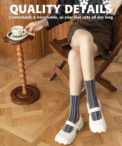 Image of IIG Womens Novelty Cotton Crew Socks Cute Animals Socks Fun Flower Socks (fit women's shoe size 5-9)
