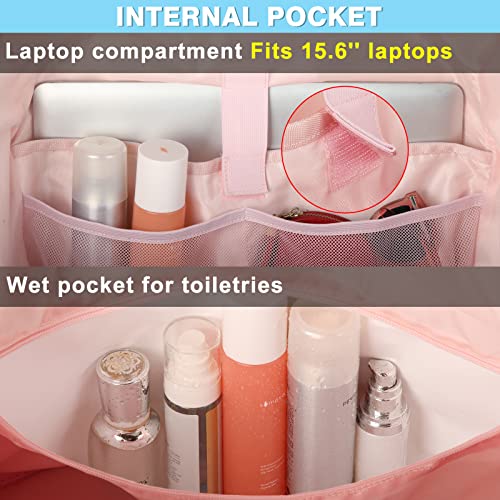 Gym Bag For Women Large Sports Travel Duffel Bag With Toiletry Bag Weekender Bags With Wet Pocket Carry On Overnight Bags For Women & Men 3Pcs Set… #TOP4