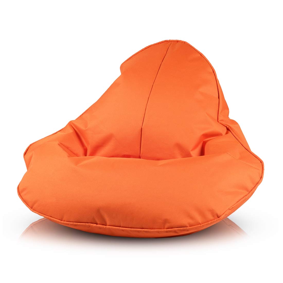 Ecopuf Frog - Pouf Poire, Fauteuil Coussin Moelleux avec Rembourrage - pour La Maison et à L'Extérieur - pour Enfants et Adultes - Polyester Durable, Résistant - 120x80cm - Orange Nc9