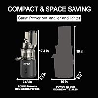 Vista 7 de Exprimidor Lento de Masticación y Prensado en Frío: Máquinas de Exprimidor Prensado en Frío para Verduras y Frutas 200W, Gris Mate