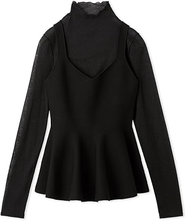 FRAY I.D ペプラムフレアニットタートルセット　グレー Amazon | [フレイ アイディー] ペプラムフレアニットタートルセット