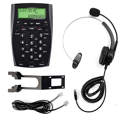 Call Center Telephone With Headset, Mcheeta Phone With Noise Cancellation Headset And Dialpad #TOP6