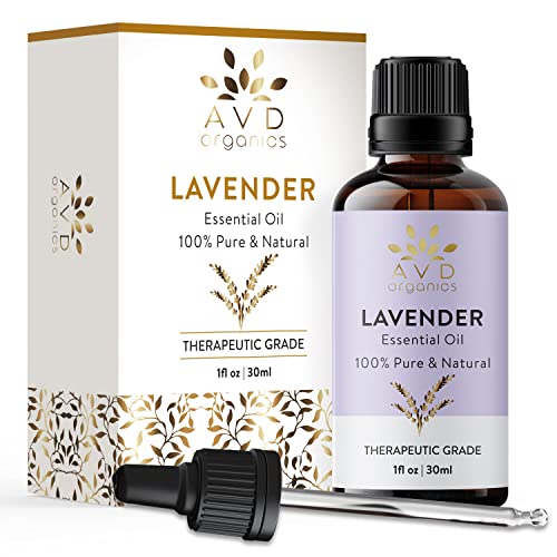 Foto von AVD ORGANICS lavendelöl ätherisches öl für haut | 100% reine & natürliche lavendel öl | für Massage, Aromatherapie, Entspannung, Schlaf, Meditation, Diffusorduft |1 fl. Unze