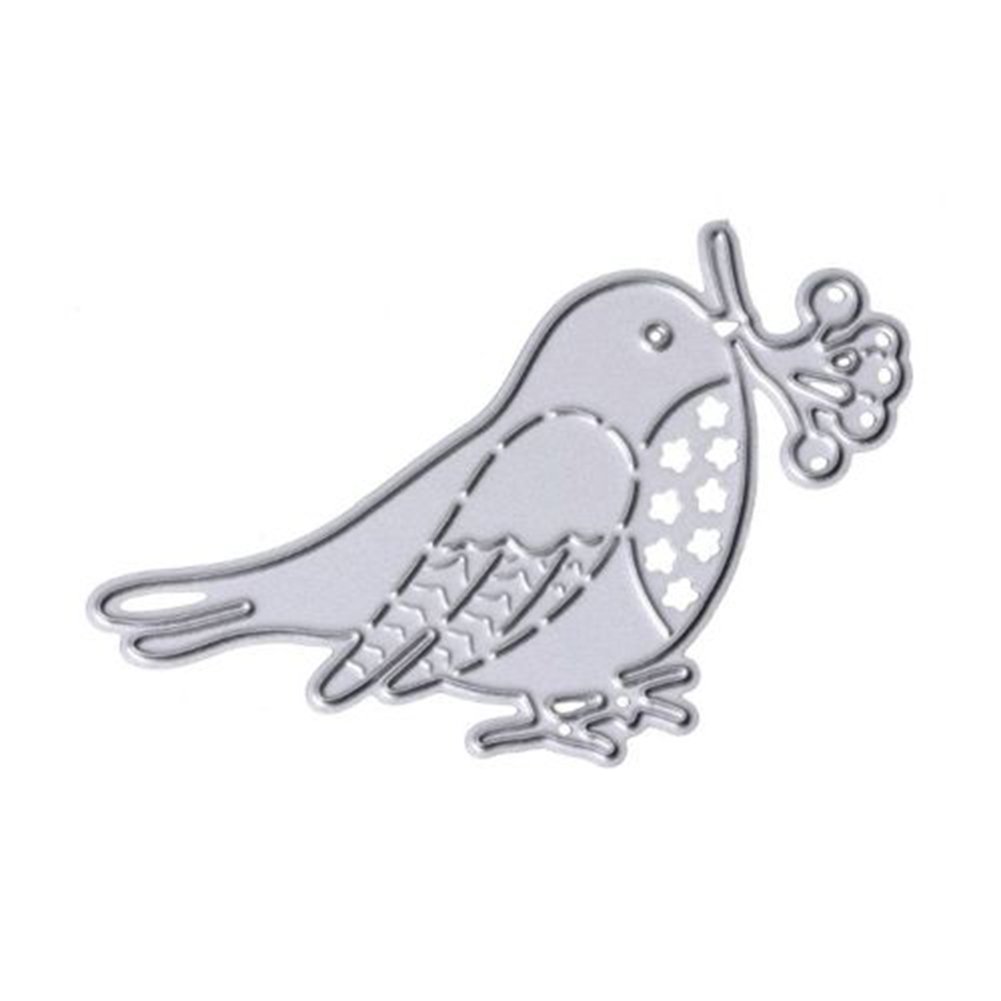 Gemini_mall New Merry Christmas Metal Cutting Dies Stencils for Card Making Scrapbooking Embossing DIY Crafts (Bird)