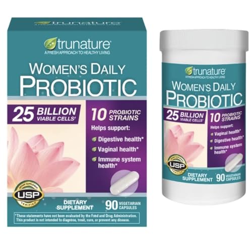 Womens Daily Probiotic 25 Billion Viable Cells 10 Strains 90 Vegetarian Capsules;1 Pack