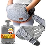 Wearable Hot Water Bottle Belt 1.5L – Soft Wrap Around Heat Pack for Period Pain, Back Pain & Cramps – Adjustable & Washable (Grey)