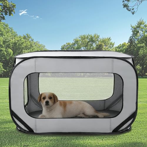 CAIEJSAEN Caisse de Transport pour Chien Parc Pliable Cage Portative Clôture pour Animaux de Compagnie en Tissu Oxford Imperméable Plaqué Respirant pour...