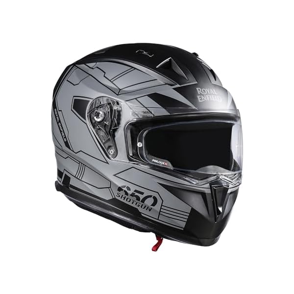 Royal Enfield Mettle Full Face Tech Isi, Dot & Ece Certified Riding Helmet Mt Grey (L) 60 -High Impact Grade Polycarbonate and Thermoplastic Blend 9 Parts Eps for Ultimate Impact, Motorcycling