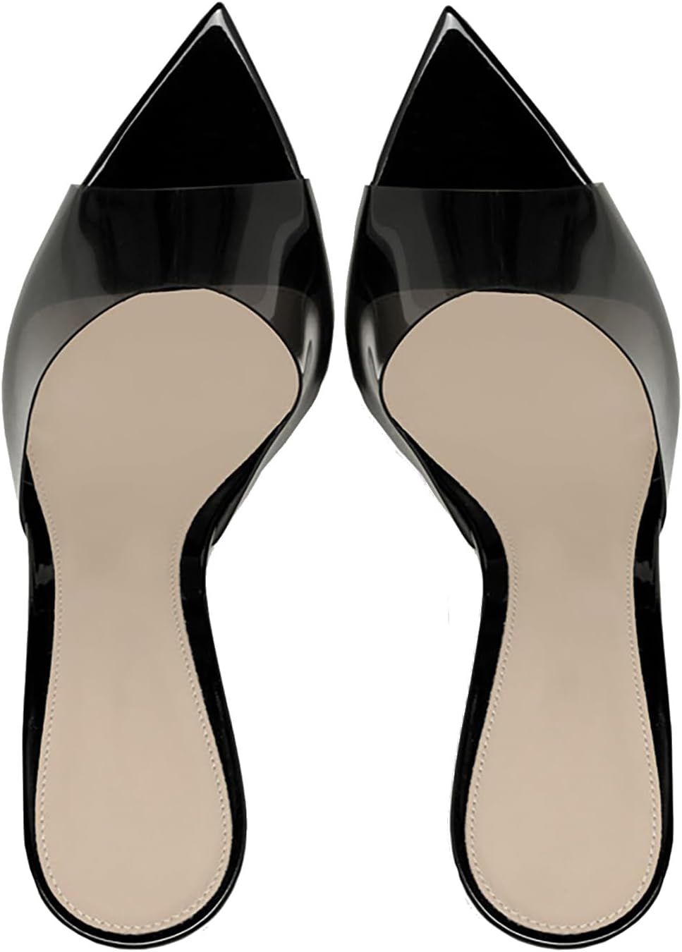 Women'S Clear Pointed Open Toe Stiletto Heel Slide Sandals Fashion Sexy Slip On Transparent Strap High Heels Mules Summer Backless Party Wedding Prom Dress Shoes - Image 5