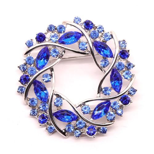 Image of Colorful Rhinestone Crystal Sunflower Brooch Pin for Women Dress Hat Decoration