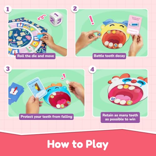 Image of Bloomingo Teeth or Treat Board Game | Perfect Family Gift for Kids Age 4+ | Enjoy a Fun Dental-Themed Challenge While Learning Good Oral Care Habits | Entertaining & Engaging Play